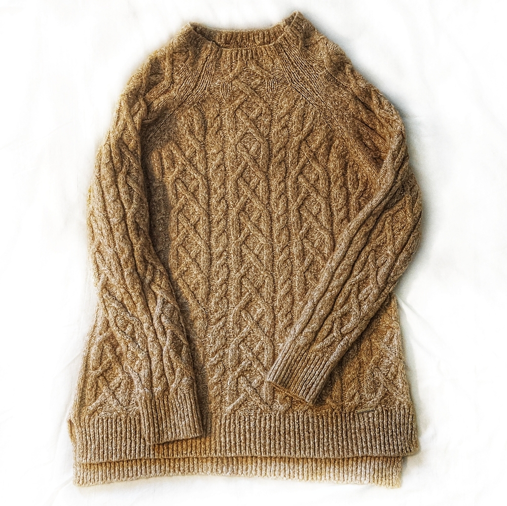 NWT Micheal Kors XL Cable Knit Camel Sweater